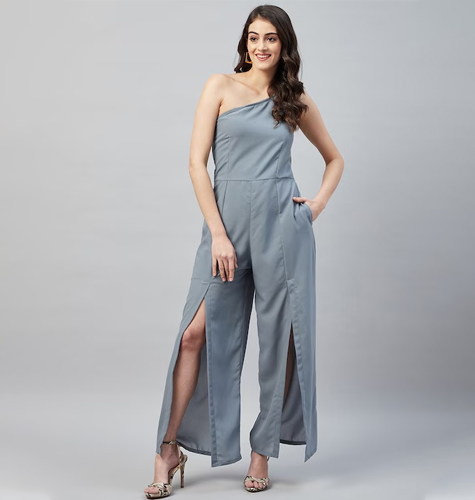 Women One-Shoulder Basic Jumpsuit